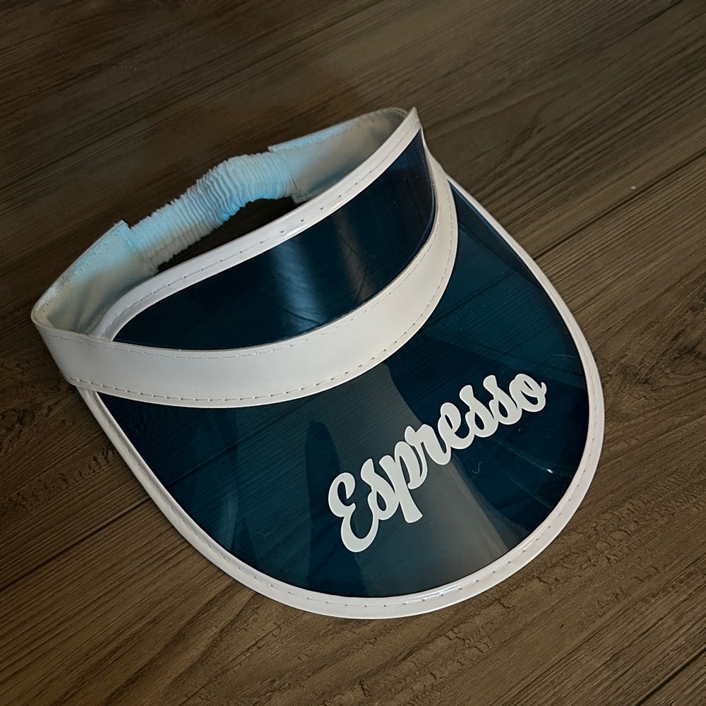 Sabrina Carpenter VIP Espresso Blue and white visor